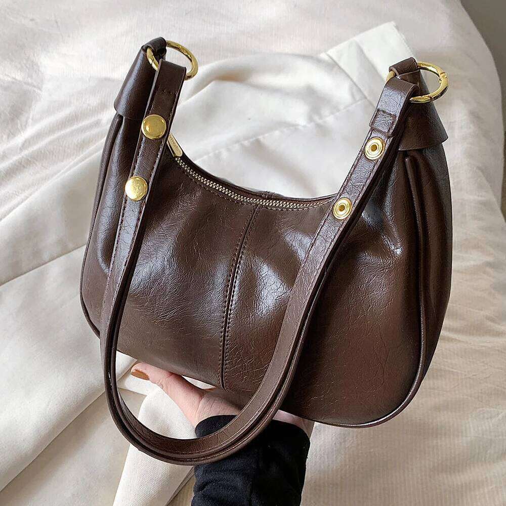 Shoulder Women Adjustable Strap Crossbody Bag PU Leather With Zipper Solid Handbag For Work Travel