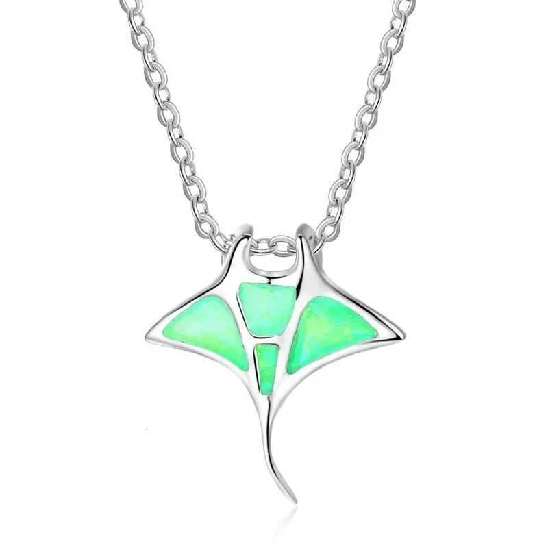 Manta Ray Fish Pendant Necklace Chains Marine Organism Sea Fish Crystal Stone Choker Necklaces Wen Jewelry Accessories W250712
