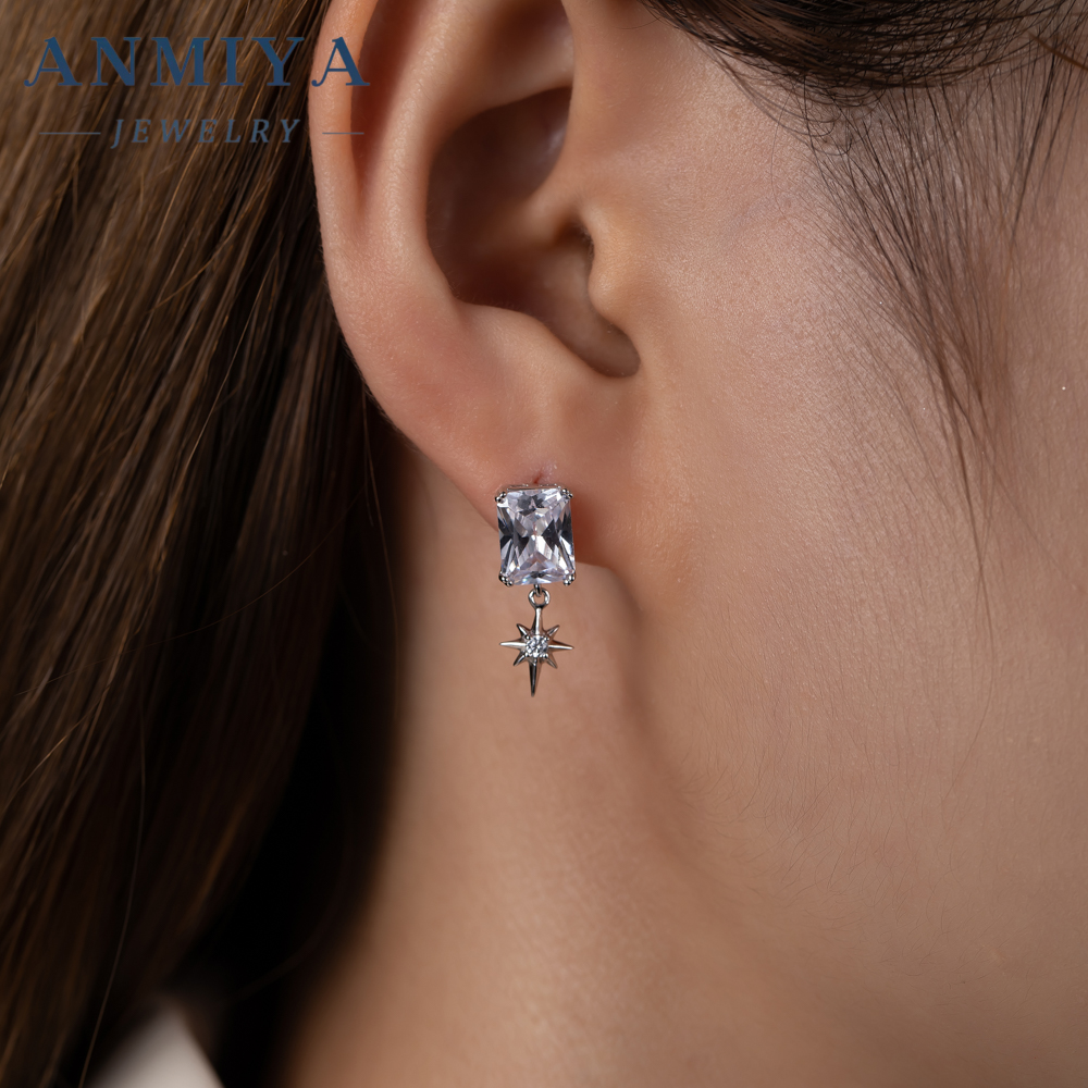 New tide Geometry Zircon Star Stud Earrings New Stye 2024 Hot Sale Dangling Rhinestone Earrings for Women