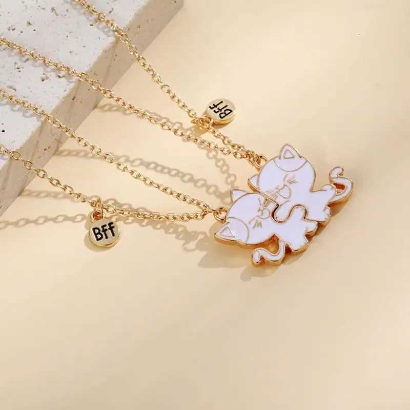 2-Pack Friendship Necklaces Cats Pendants Necklace Adjustable Chain Necklace F0S4 W250712
