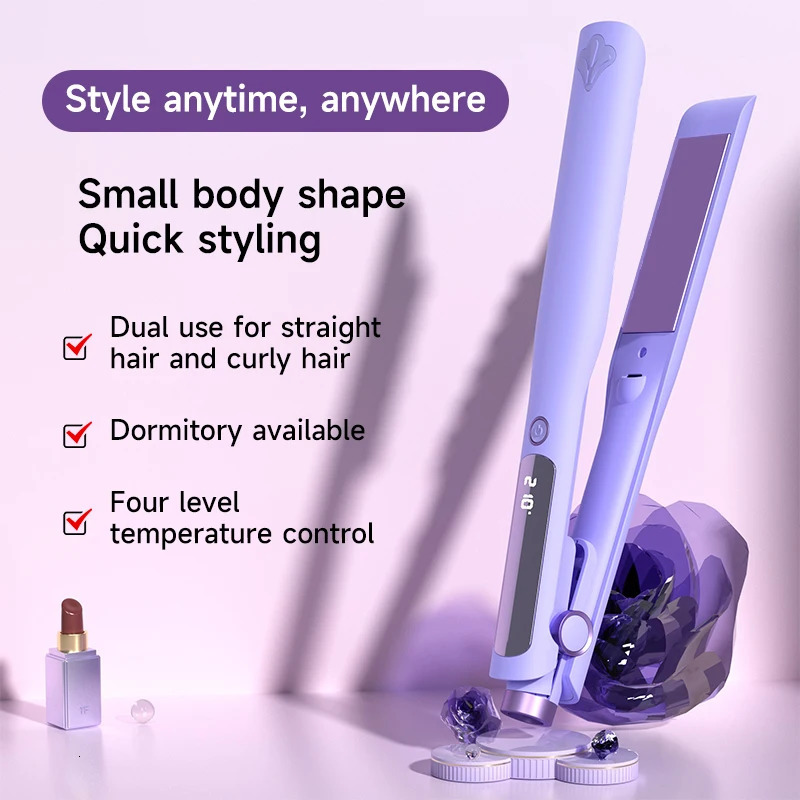 Professional Hair Straightener Curler Electric Splint Flat Iron Negative Ion Straight Curling Iron Plates Corrugation Hair Care 250712