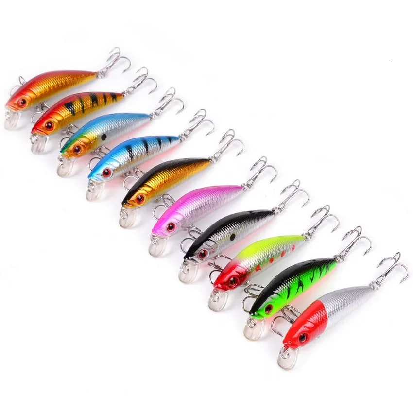 Aorace Minnow Fishing Lure 70mm 8g 3D Eyes Crankbait wobbler Artificial Plastic Hard Bait Tackle 250708