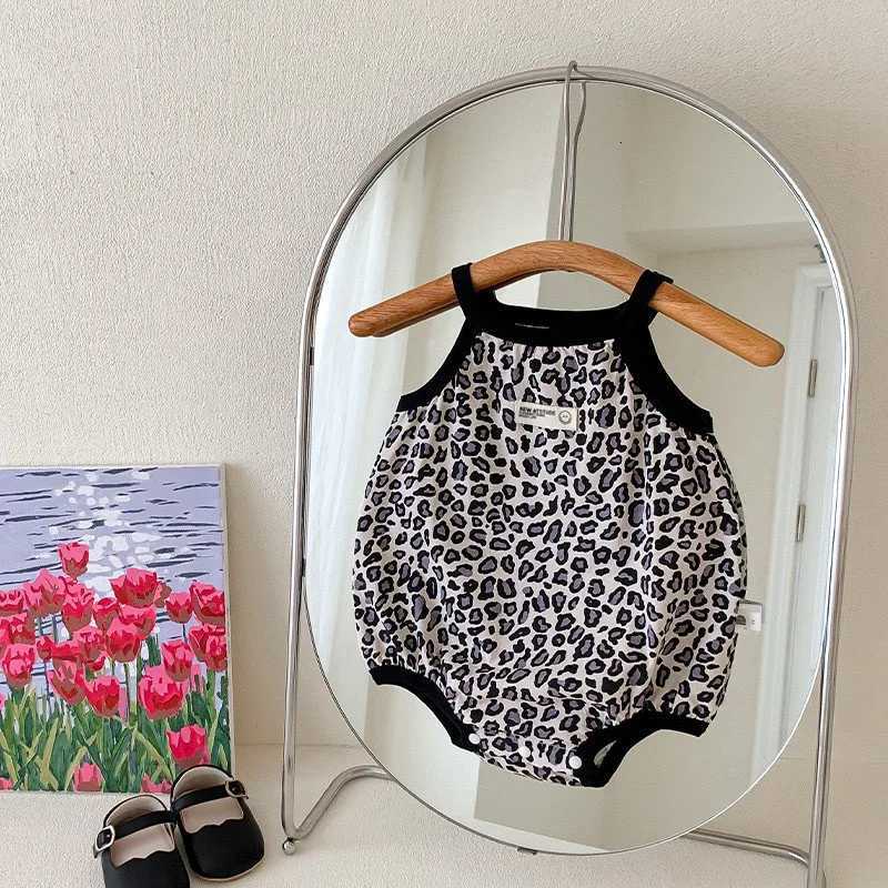 Girls Spaghetti Strap Leopard Bodysuit Sleeveless Tank Top Cotton One-Pieces Summer Baby Clothes Outfit Pack Z250712