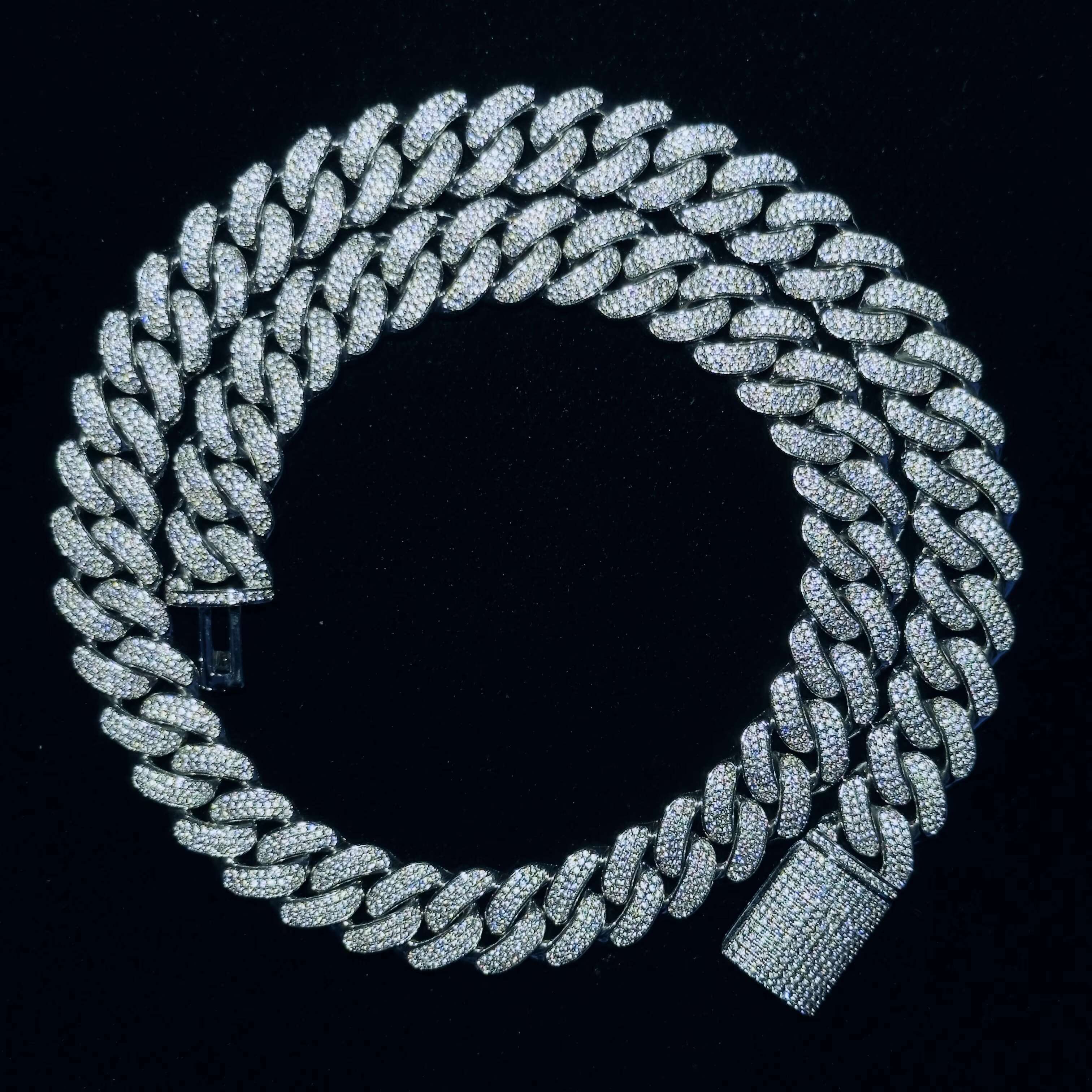 10mm 12mm 14mm 18mm Hip-Hop Jewelry Vvs Moissanite Cuban Link Chain With 925 Silver Necklace Men Jewelry