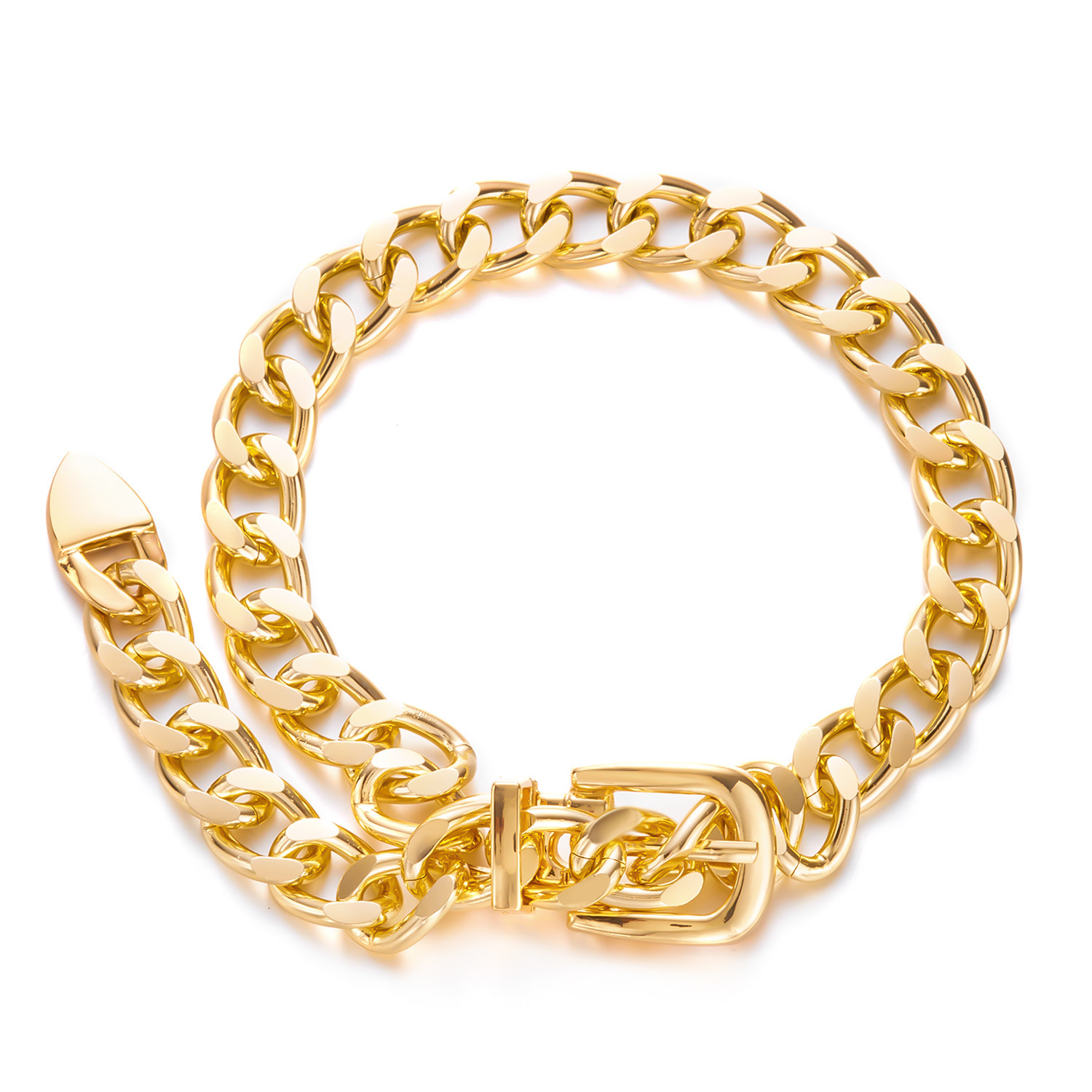 Luxury Jewelry Designer Jewelry Exaggerated Metal Thick Chain Belt Buckle Necklace Bracelet Waist Chain Hong Kong Style Cool Unisex Hip Hop Minimalist
