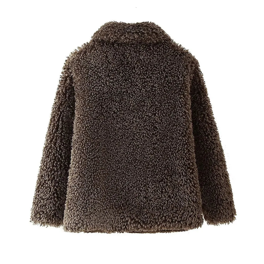 Autumn and winter fashionable womens clothing casual and elegant artificial fur effect short coat jacket 250708