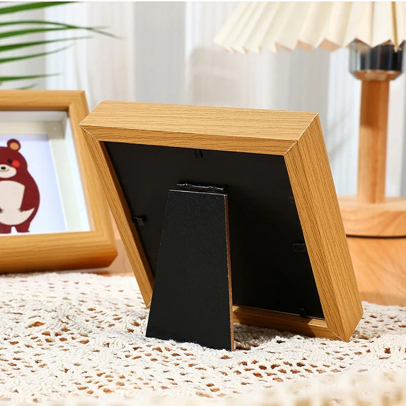 Wooden Square Photo Stand, Storage Frames for Wedding Party, Picture Frame, Home Decor Gift, 10x10cm, 20x20cm H260306