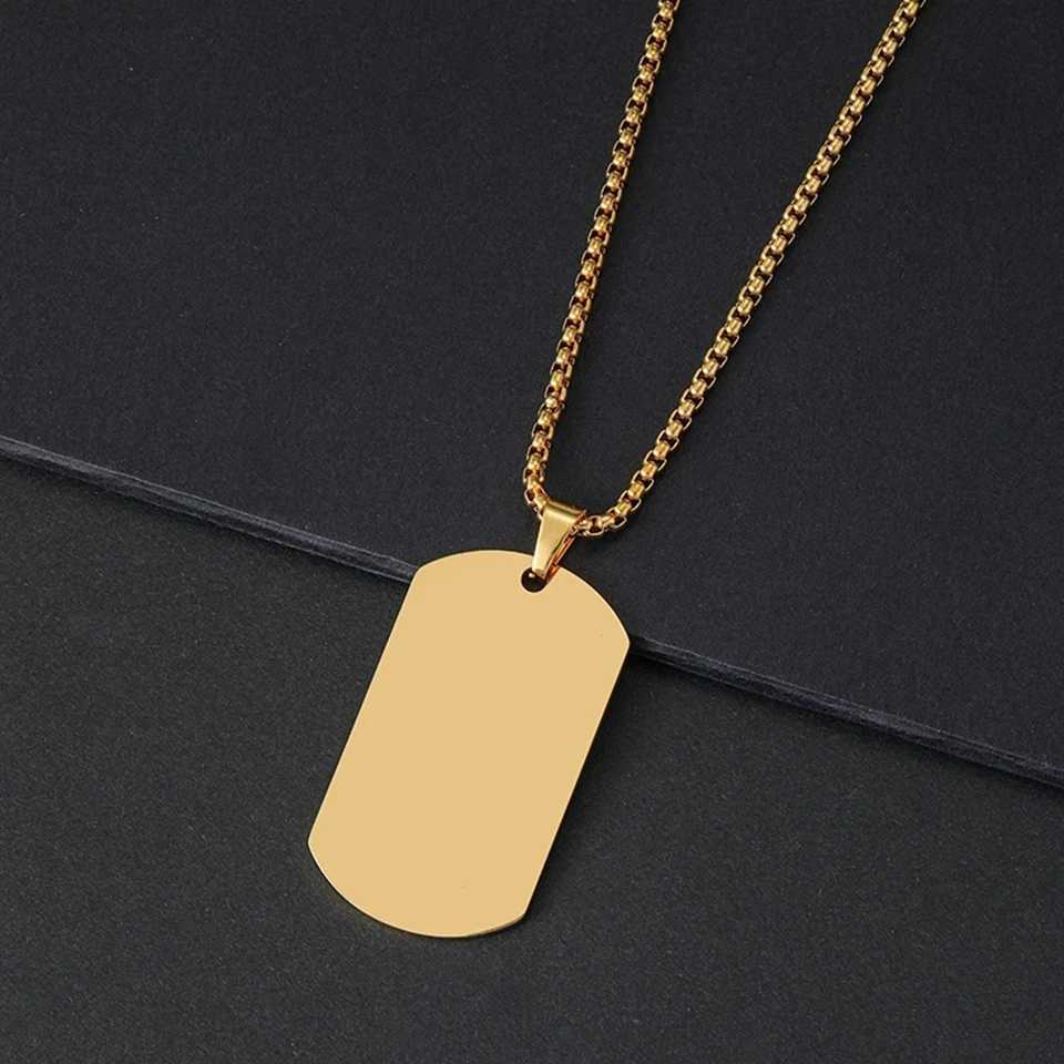 22*39mm Tag Necklace For Men Military Army Nameplate Blank Pendant Mirror Polished Stainless Steel Jewelry Accessories 10Pcs W250712