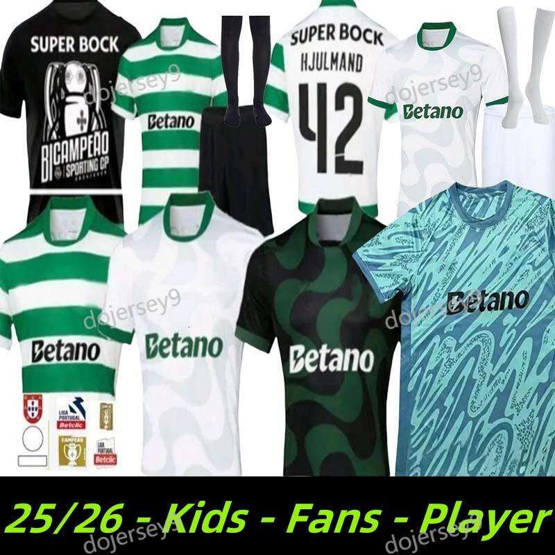 25 26 Lisbons Sporting CP 2025 2026 soccer jerseys October Lisboa 01 02 03 04 C.RONALDO CR7 HJULMAND GYOKERES COATES J.Palhinha PEDRO G. MORITA SARABIA Kids Kit