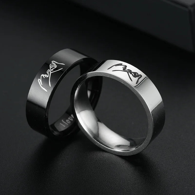 Steel Ring For Men Women Couple Lovers Promise Wedding Engagement Fashion Jewelry Brithday Gift Wholesale 250704