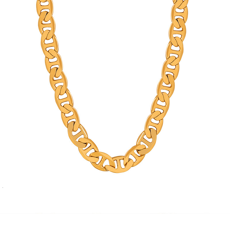 Luxury Jewelry Designer Jewelry American Style Trendy Necklace For Men, Copper 18k Gold, Men's Collarbone Chain, Non-fading, Trendy Thick Style, 