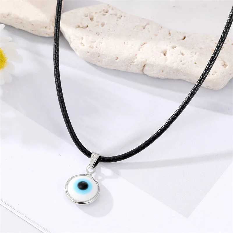1PC Lucky Evil Eye Necklace For Women New ather Rope Chain Colorful Resin Charm Blue Eye Necklace Men Choker Jewelry Gift W250712