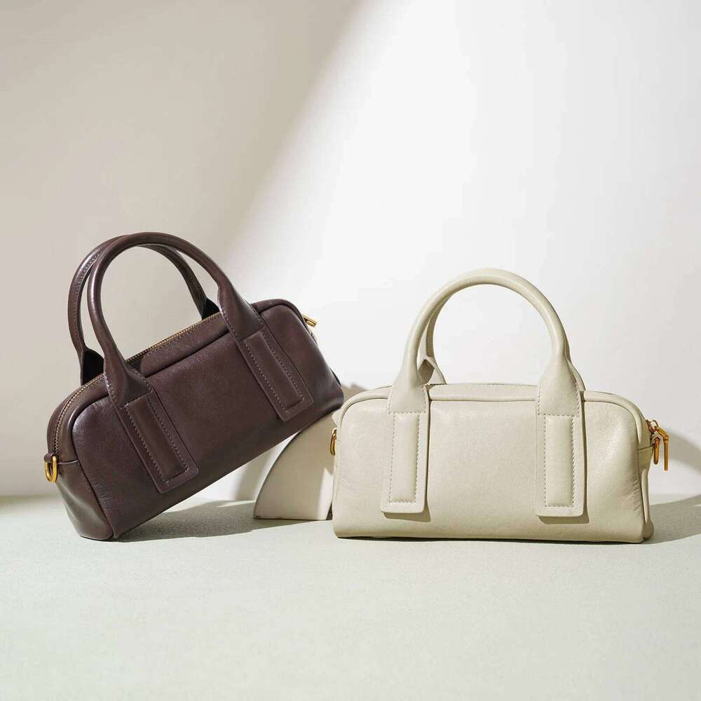 2025 New Genuine Leather Small Square Niche Top Layer Cowhide Commuter Shoulder Crossbody Bag High-End For Women's Handbag
