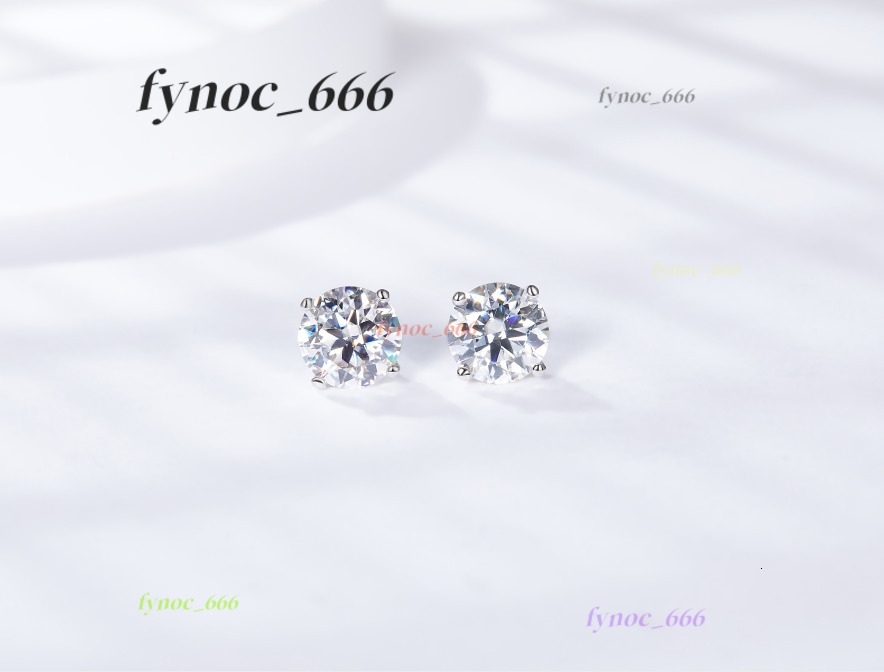 Moissanite Earrings 925 Sterling Silver 4 Prongs Set 18K Gold Stone Ladies Engagement 1CT 6.5mm Moissanite Earrings Men