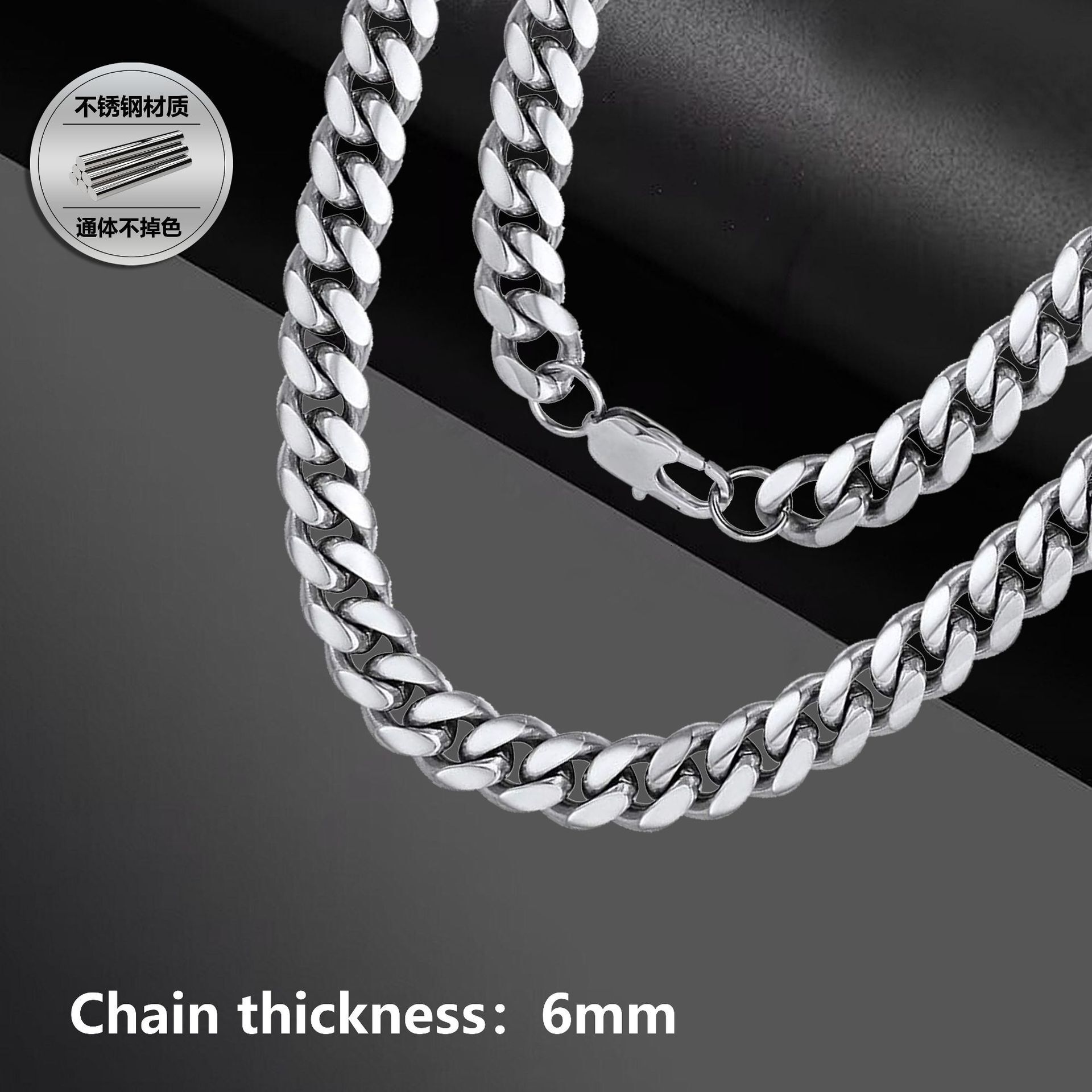 Luxury Jewelry Designer Jewelry Amazon Cross-border Hot-selling Stainless Steel Necklace For Men, European And American Fashion, Encrypted Round Polis