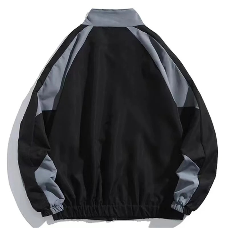 Hip Hop Varsity Jacket Men High Street Patchwork Color Block Windbreaker Coats Women Spring Autumn Thin Fashion College Jackets 250708