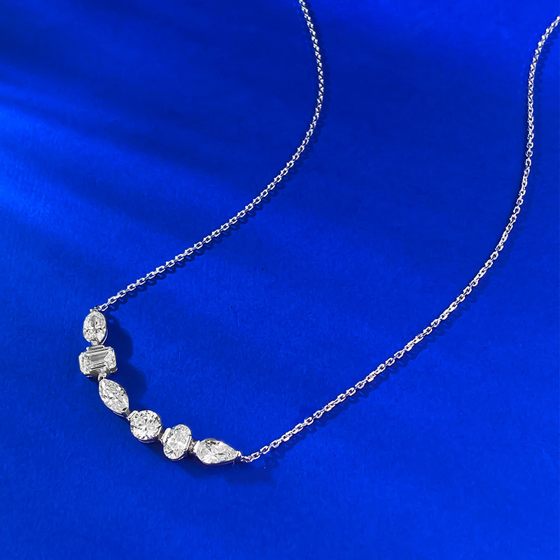 2025 Choucong Ins Top Sell Water Drop Pendant Luxury Jewelry Genuine 100% S925 Sterling Silver White Moissanite Diamond Gemstones Party Women Clavicle
