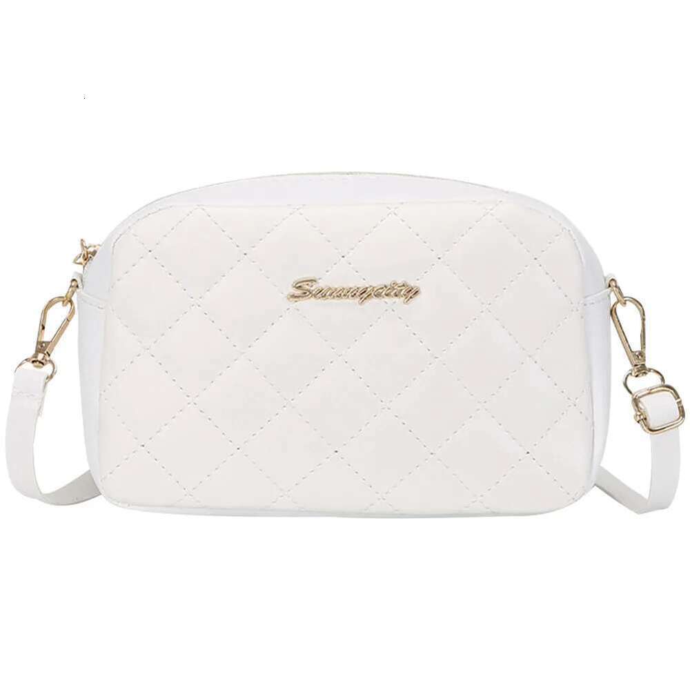 Embroidered Female Messenger PU Lattice Shoulder Crossbody Bag Solid Color Shopping Daily Purse Ladies Handbags