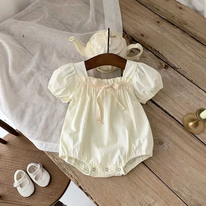 Baby Clothing Summer Newborn Clothing Floral Romper Tgie Jumpsuits Short Sleeve Sunsuits 0-2Y Infant Rompers Z250712