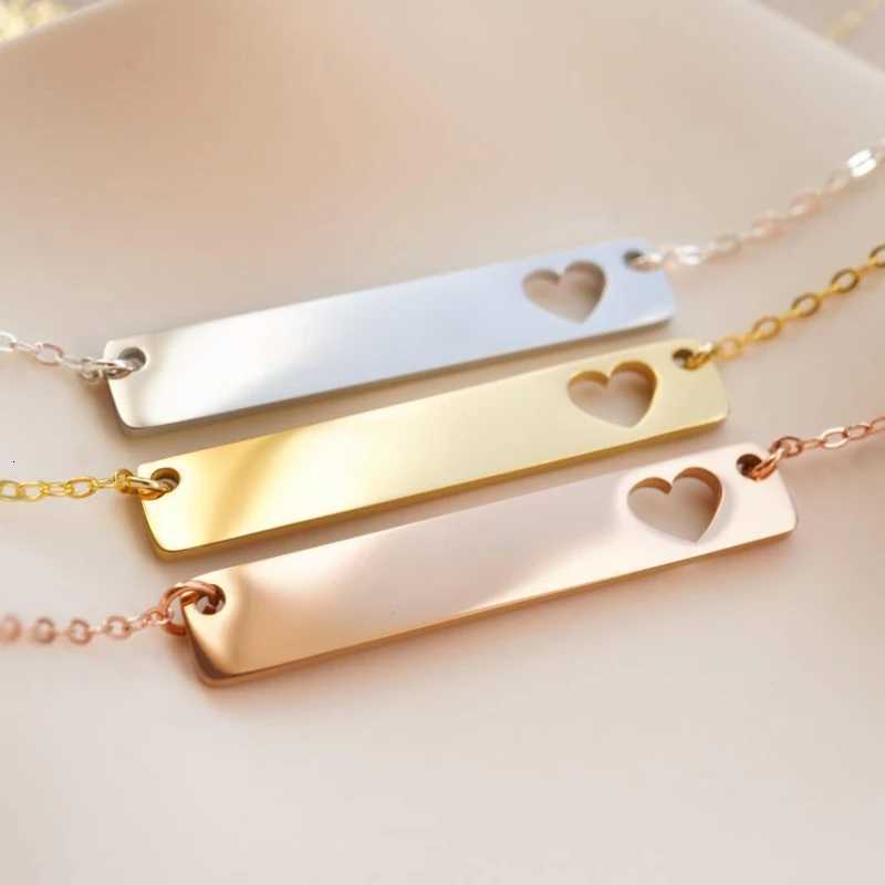5pcs/lot 35*6mm Stainless Steel Necklace Blank Bar Necklace for Women Necklaces Simp Bar Pendant Stainless Steel Jewelry W250712