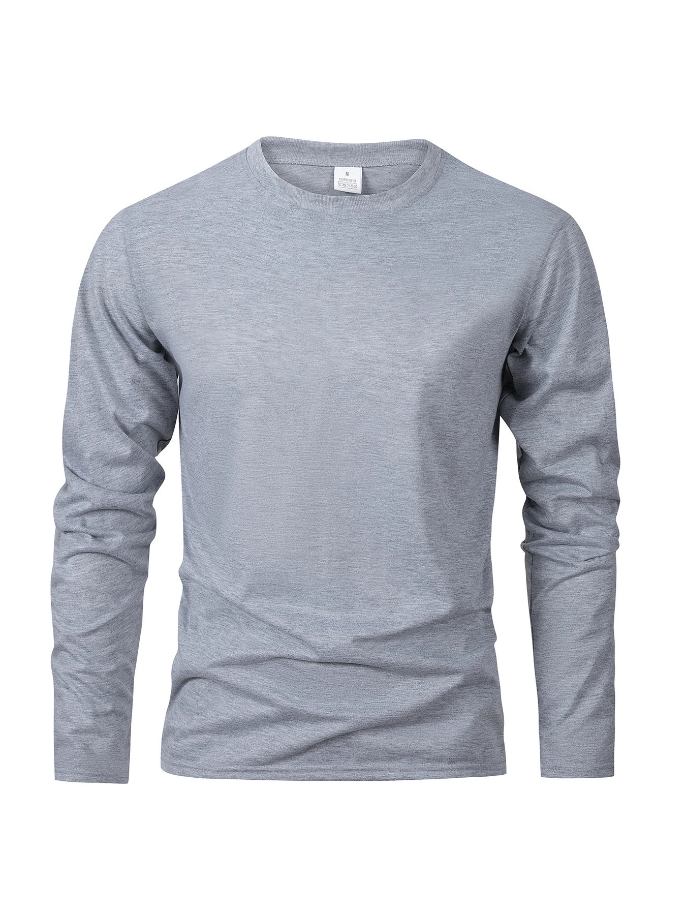 Spring Autumn Mens Tshirts Long Sleeve Casual Tops Solid Color High Quality Black TShirt Classic Men Clothing 250707