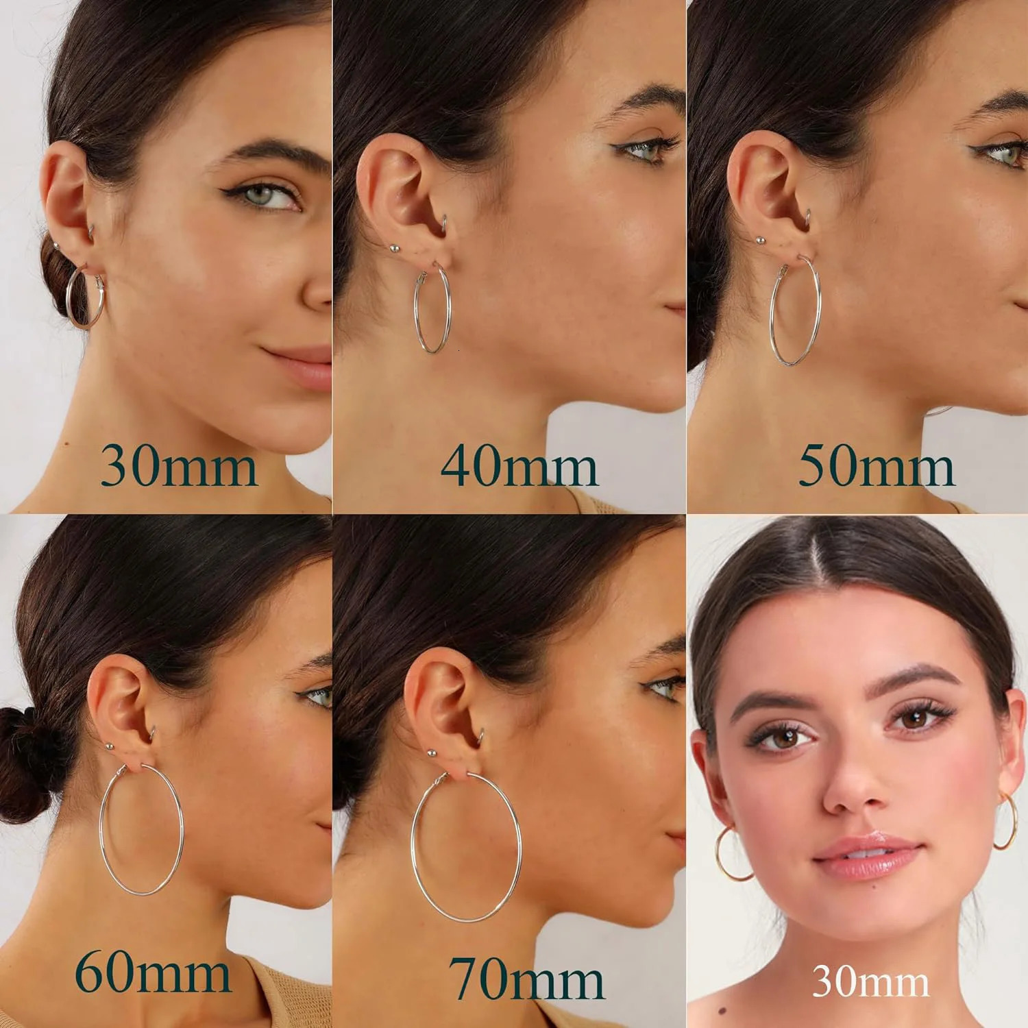 6pair /set Smooth Open Women Men Hoop Earrings Stainless Steel Ears Jewelry Accessories Birthday Gifts. Party Gifts 250708