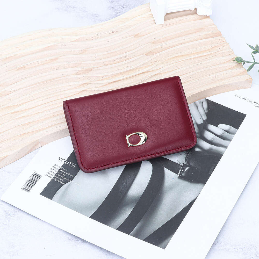 Genuine Leather Short Wallet for Women, First Layer Cowhide, Smooth Nappa Texture, Multi-Card Slot, Integrated Bifold ID Card Holder and Coin Purse