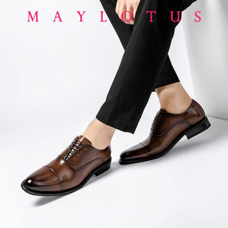 High Quality Height Increase Oxford Dress Shoes Men Genuine Cow Leather Suit Shoes Lift Brogues Wedding Formal Elevator Shoes 250712