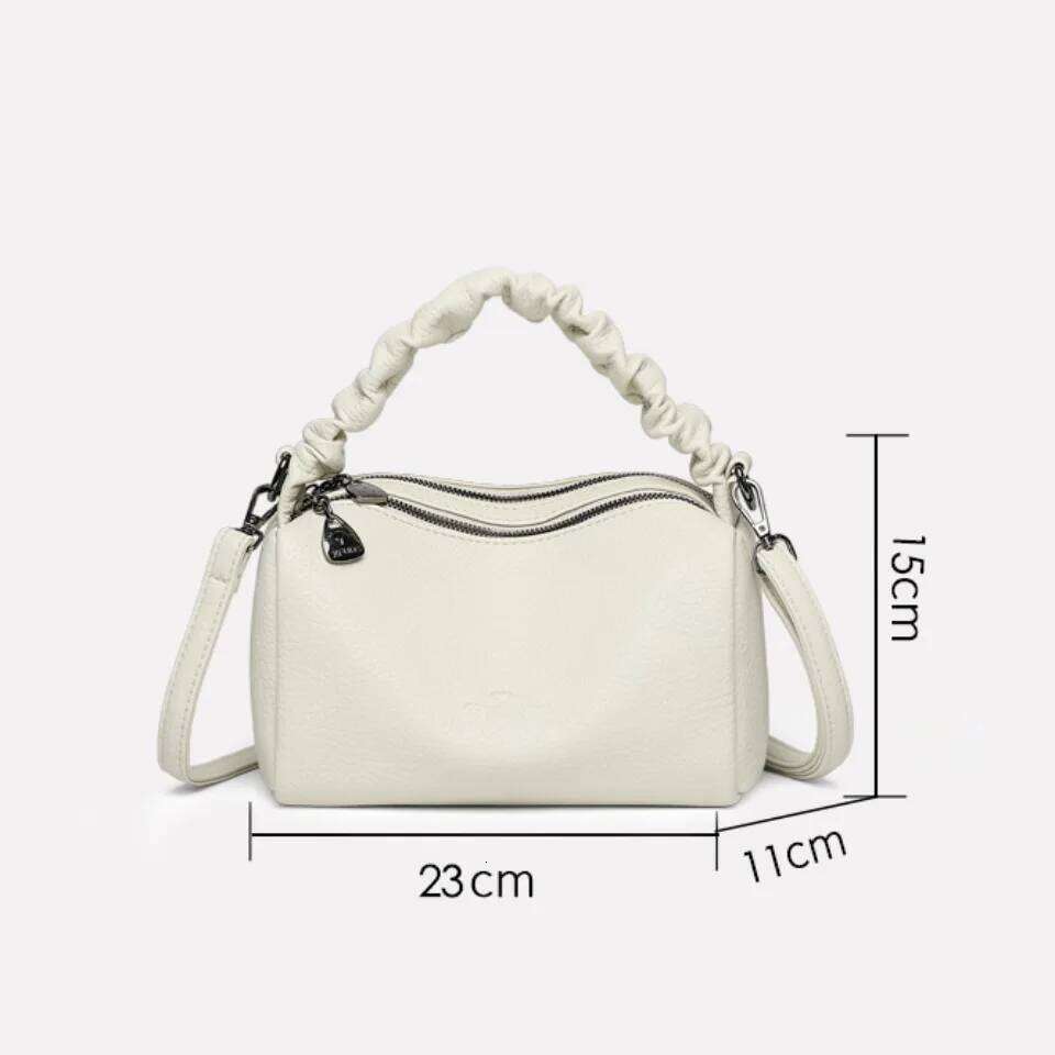Two Layers Women High Quality Soft Leather Small Shoulder Bags Designer Purses Crossbody Bag Ladies Messenger Sac A Main
