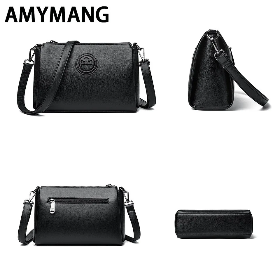 Versatile PU Crossbody Bag for Women Stylish High Quality Brand Design Zipper Solid Color Pattern Casual Daily Use Shoulder Bag