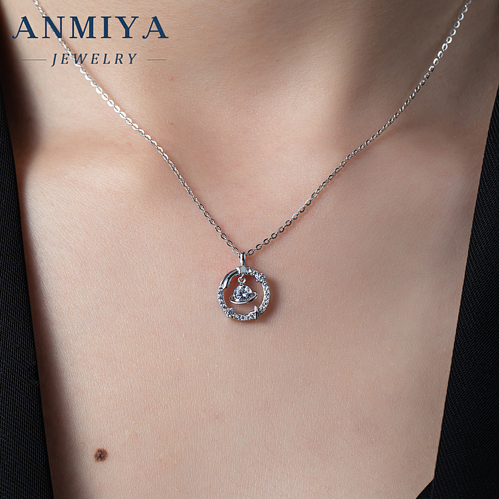 Fashion High Quality Hollow Celestial Star Silver 925 Necklaces for Women Wholesale