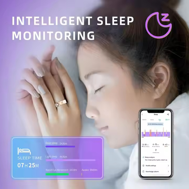 New Fashion Smart Ring Wearable Fitness Tracker Waterproof with Heart Rate Monitoring Function for Men & Women