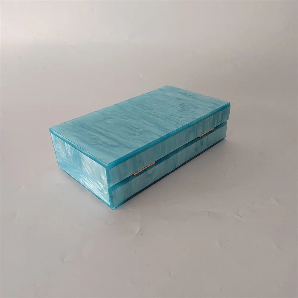 Pearl Marble Light Blue Cross Body Purse Cute Handbag Lady Party Prom Envelope Women Acrylic Evening Bags Shoulder Bag 250708