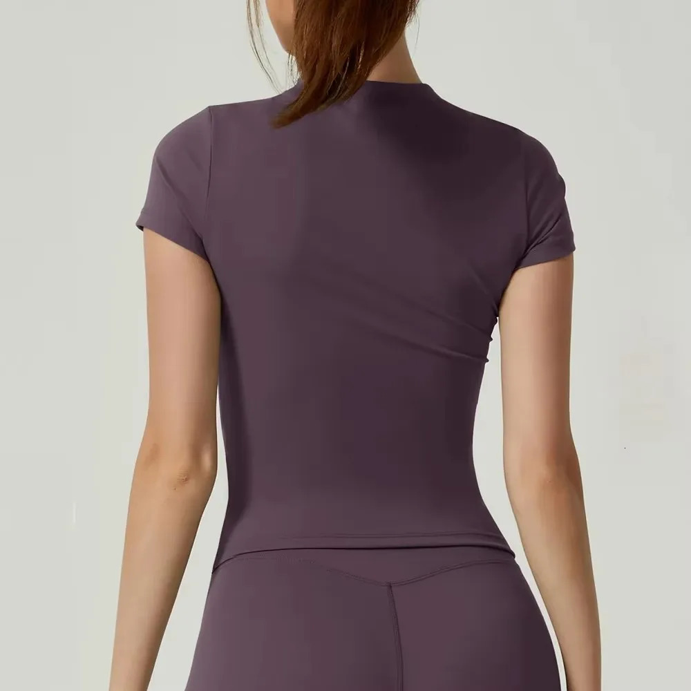 Women Running Sports T Shirt Summer Short Sleeve Round Neck Breathable Stretchy GYM Yoga Slim Fitness Active Top Tee 250708