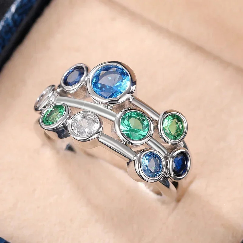 Specialinterested Colorful Cubic Zirconia Rings for Women Unique n Female Wedding Anniversary Party Fashion Jewelry 250704