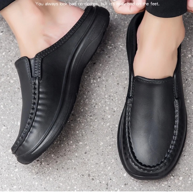 Men chef shoes casual loafers waterproof and oil-proof kitchen work slip-on men shoes outdoor non-slip beach slippers large size 250707