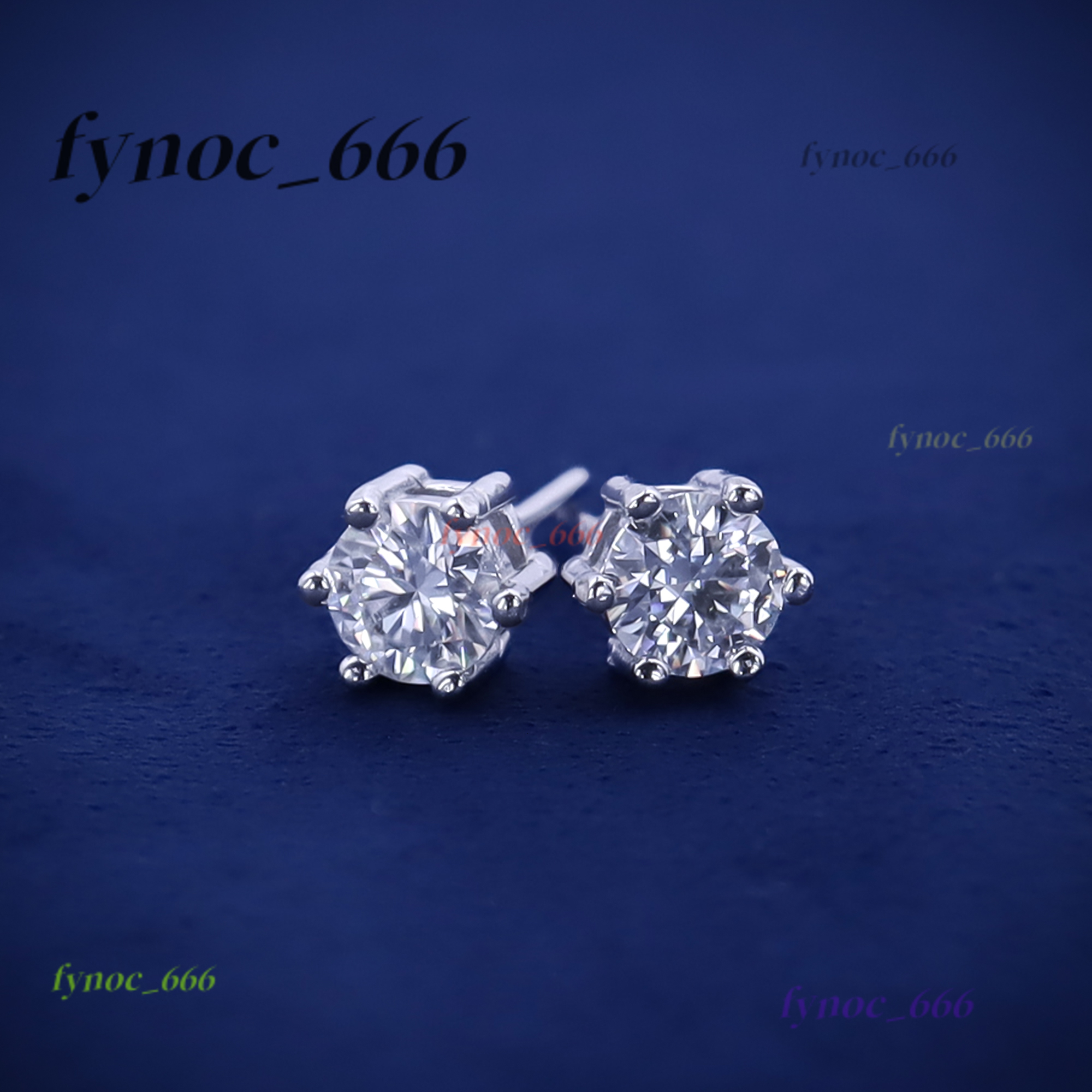 Fancy Big Round 6 Prong Setting Stud Earring Iced Out Women Men S925 Silver for Making Vvs Miossanite Iced Out