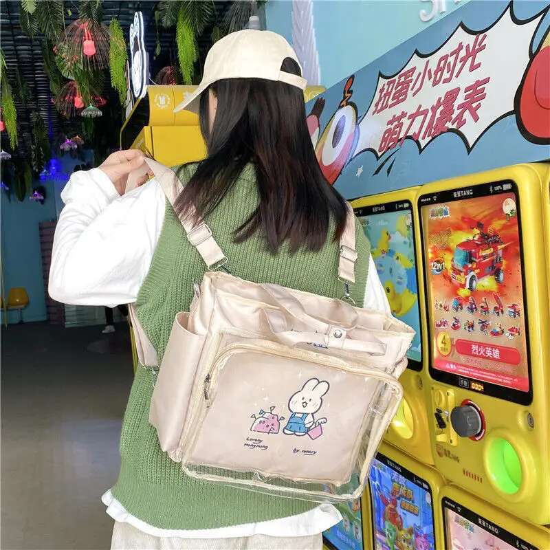 Transparent ita bolsos cruzados Japanese Cute Big Female New Student Shoulder Cross Body Hand Bag tote bag