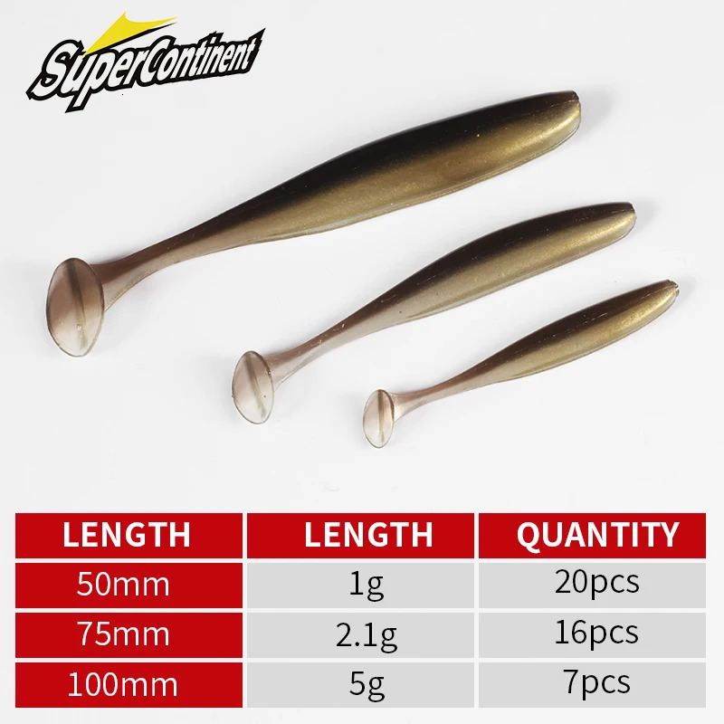 Supercontinent shiner 50mm 75mm 100mm Fishing Lures soft Artificial Bait easy for hooking up big pike 250708