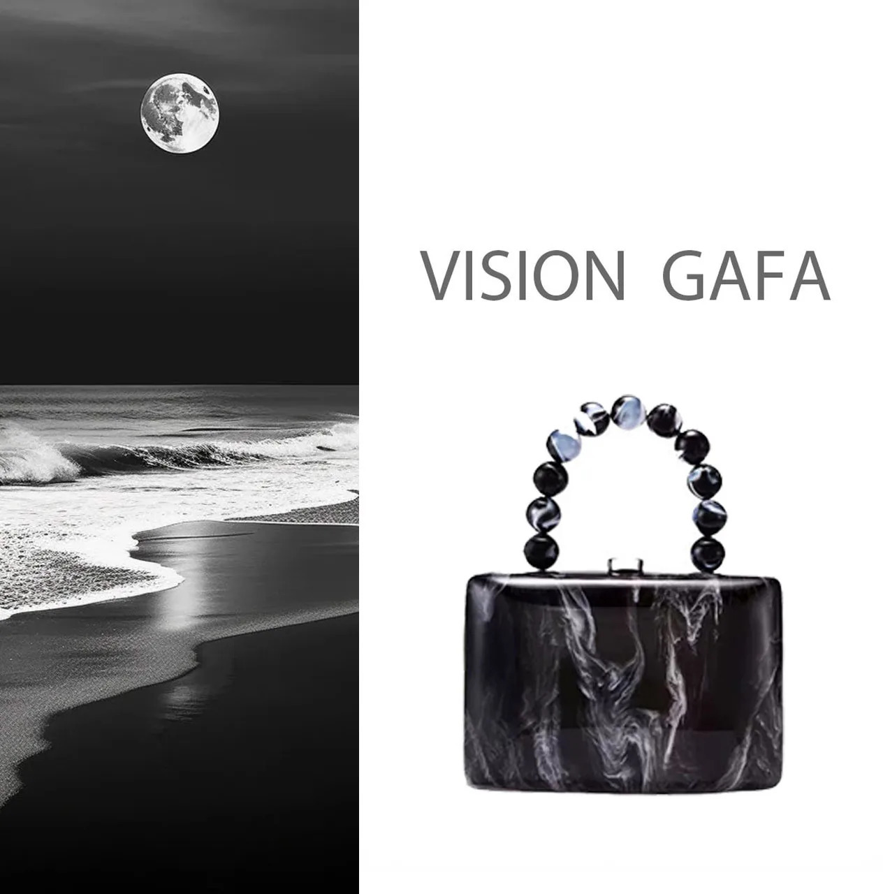 2025 Marble Texture Black Evening Bag Acrylic Clutch for Women Wedding Prom Party Perfect Gift for Dating 250708