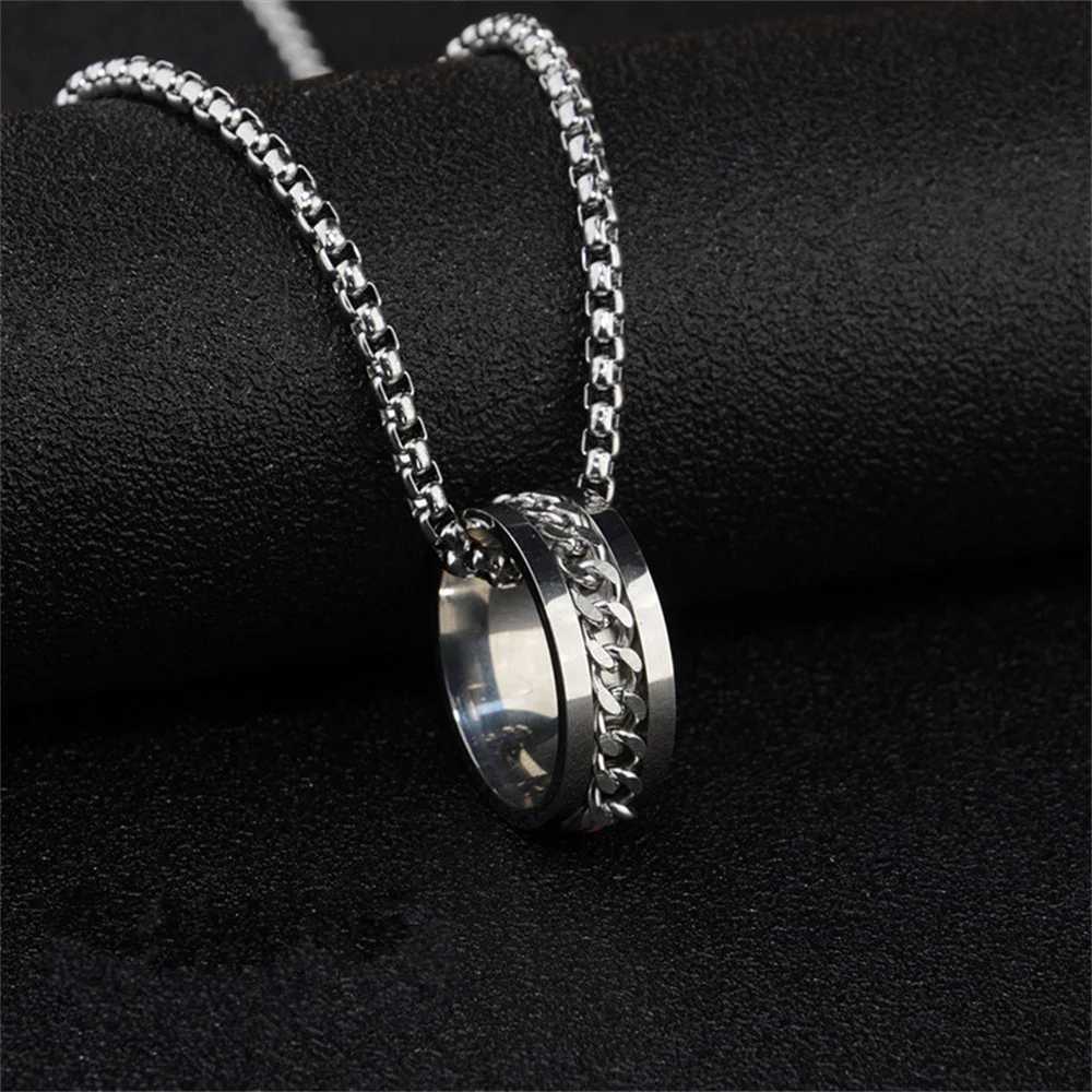 2022 Tide Brand All-match Ring Necklace Dual-use Mens Pendant Simp Wens Hip-hop Personality Titanium Steel Accessories W250714