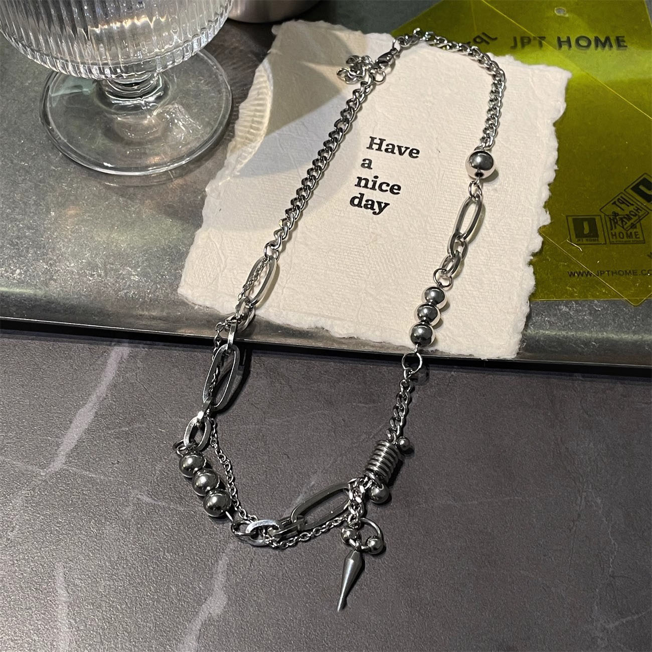 Luxury Jewelry Designer Jewelry Full Titanium Steel Non-fading Rivet Splicing Necklace For Men Hip-hop Style Clavicle Chain For Women Unique Design Sw