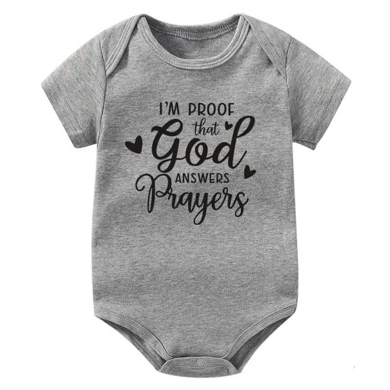 Im Proof God Answers Prayers Newborn Baby Bodysuit Short Sleeve Infant Clothes Summer Jumpsuit Christian Holiday Gift Z250712