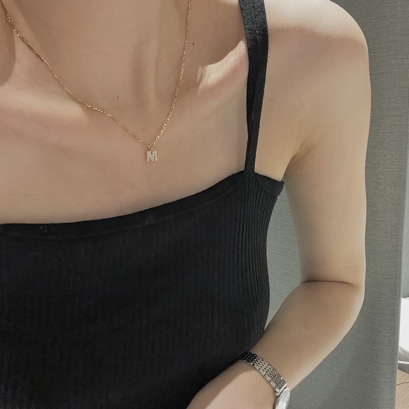 Luxury Jewelry Designer Jewelry Unique Versatile Light Luxury 14k Gold Plated Square Chain Letter Combination Layered Super Shiny Inlaid Diamond Ins S