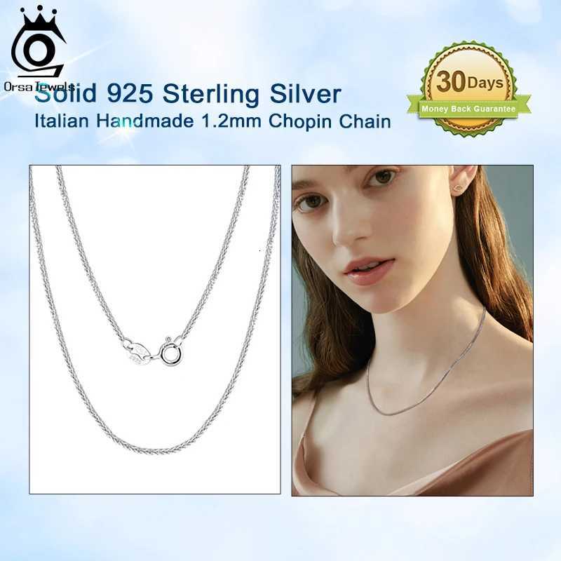 ORSA JEWELS Italian Handmade 1.2mm Chopin Chain Necklace Solid 925 Sterling Silver Men Women Neck Chain Jewelry for Pendant SC53 W250712