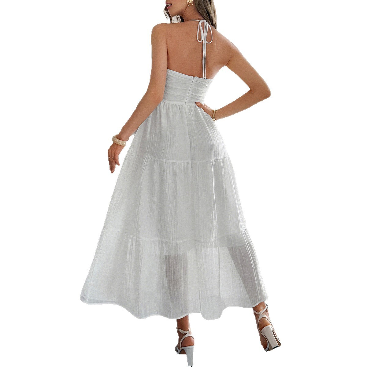 2025 Summer dress new women's dress casual vacation suspender semi transparent dress women's fashion new luxury designer women's dress