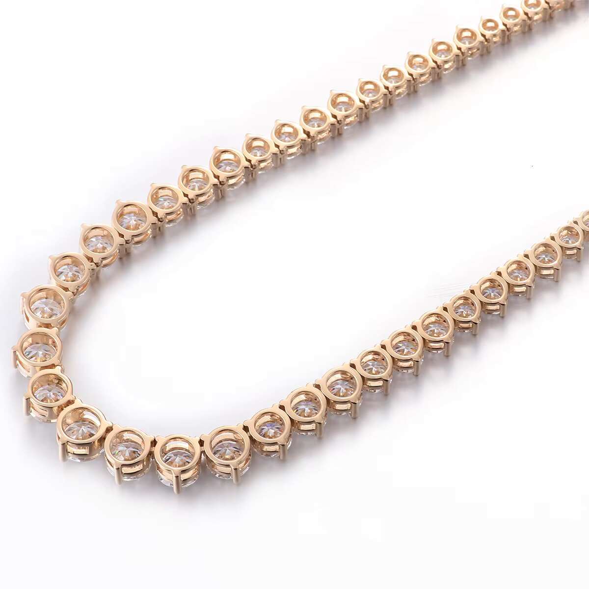 Iced jewelry Classic Colored 14k yellow gold misstate tennis chain tennis charm hip hop tennis necklace and bracelet for gift