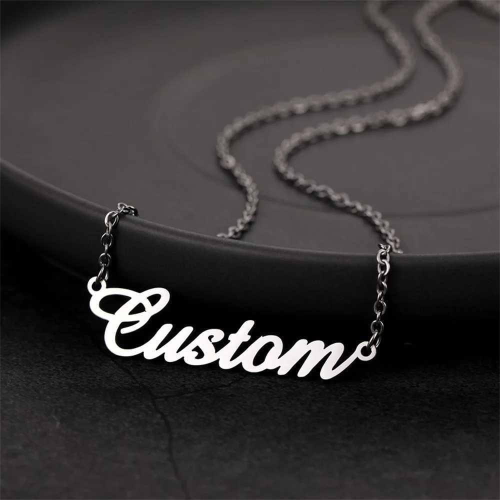 Cust Stainss Steel Golden Name Necklace For Wen Man Personali Nameplate Jewelry Fashion tter Pendant Gift W250712