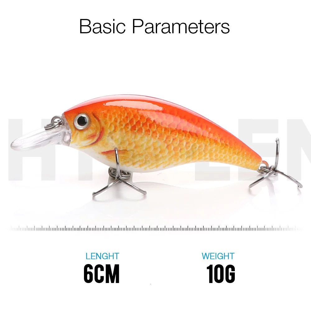 TREHOOK 6cm 10g Black Minnow Trout Fishing Baits Hard Floating Wobbler Crankbait Jerkbait Artificial Bass Lure 250708