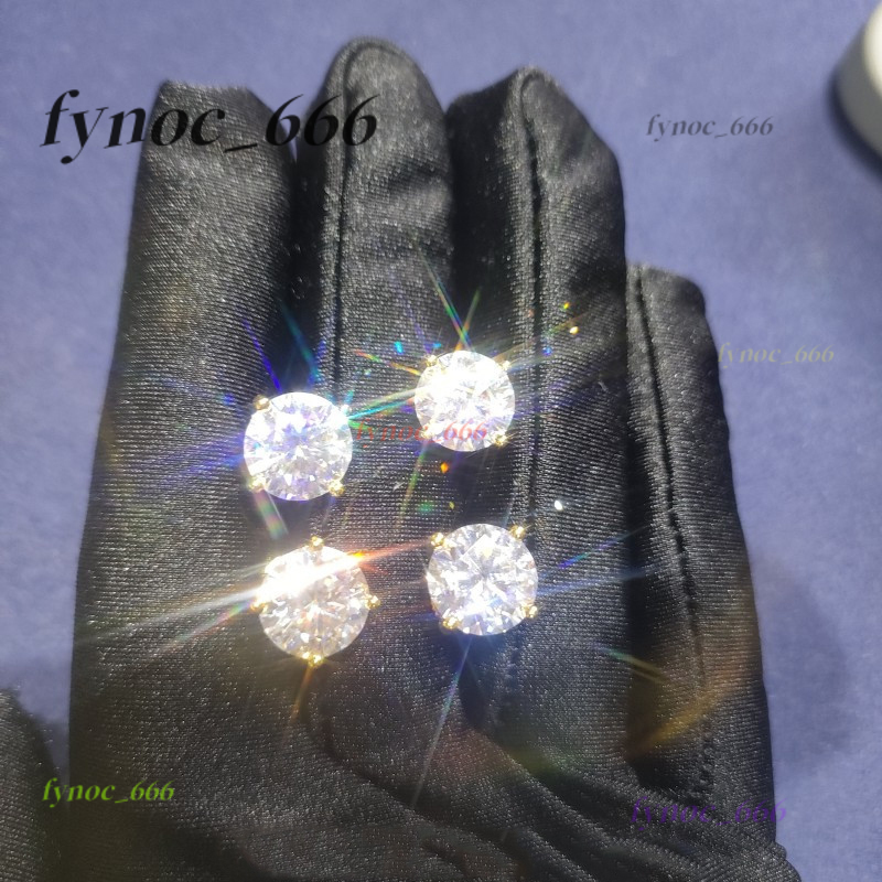 Newest Design Round Cut VVS 6 7 8 9 10MM Diamond 925 Silver 10K Gold Plated Moissanite Stud Earrings for Men Women